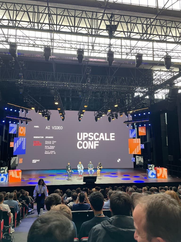 AI Video panel on stage at Upscale Conf